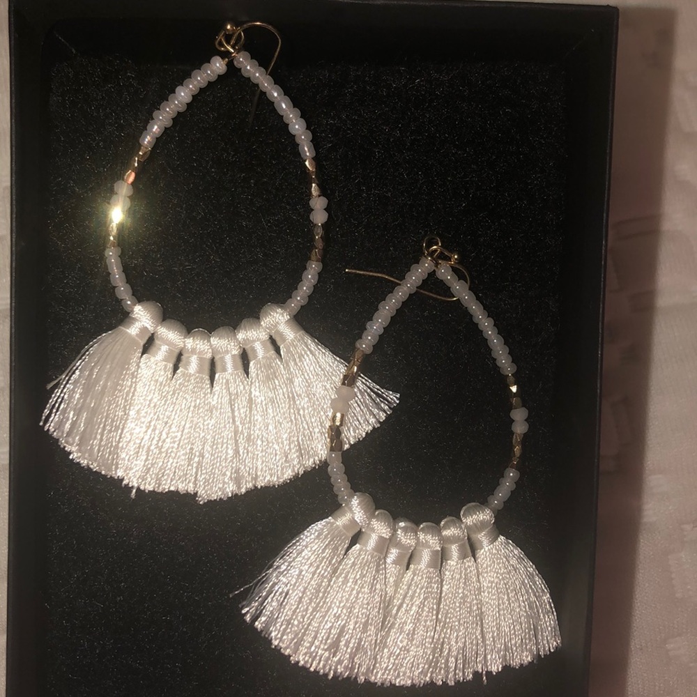 Women’s beaded feathered earrings